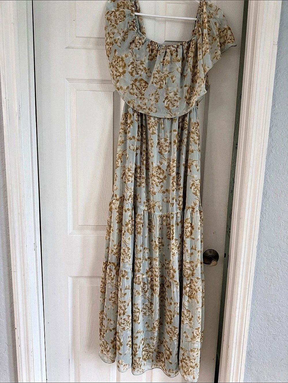 ak Floral Maxi Dress in Blue & Brown Size Small NWT